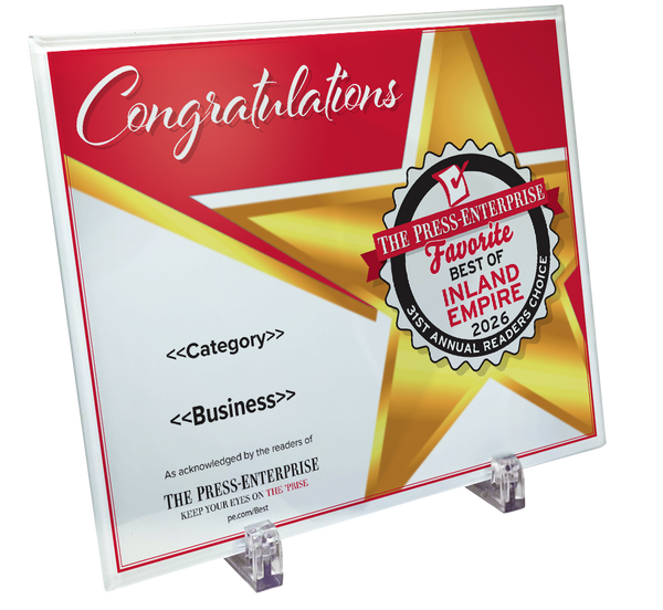 Best of Inland Empire Readers Choice - Glass Plaque