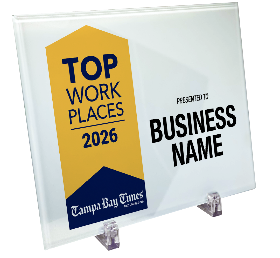 Tampa Bay Times Top Workplaces Award | Crystal Glass