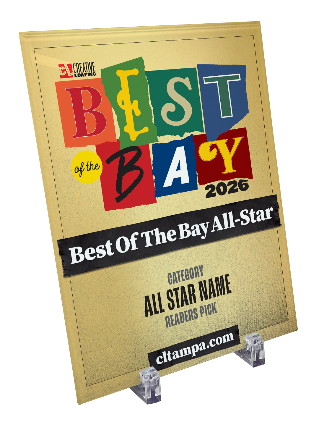 CL Tampa Bay Best of the Bay Plaque | Glass