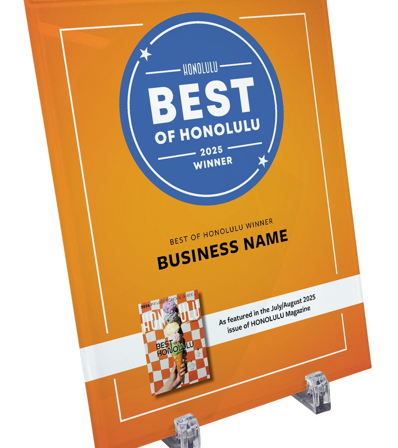 "Best of Honolulu" Award Plaque - Crystal Glass