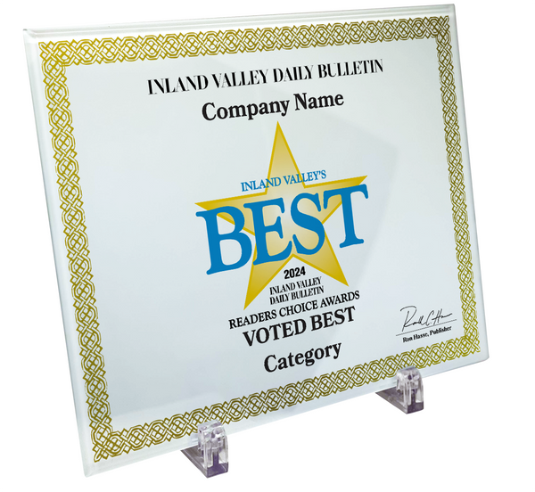 IVDB Best Of Certificate and Readers Choice - Crystal Plaque