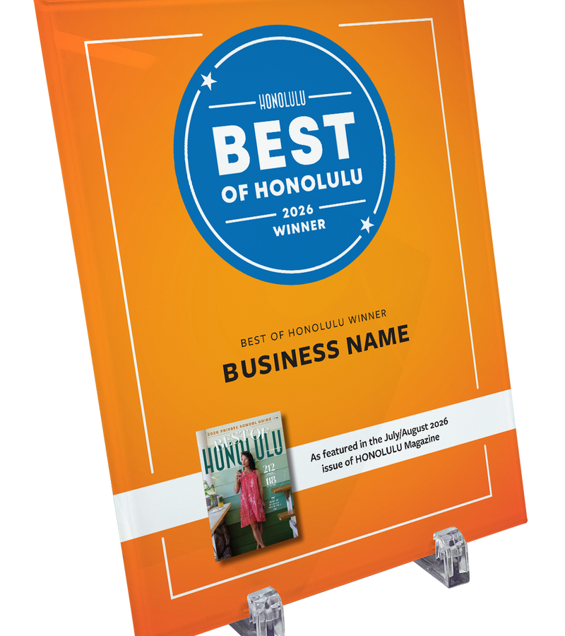 "Best of Honolulu" Award Plaque - Crystal Glass