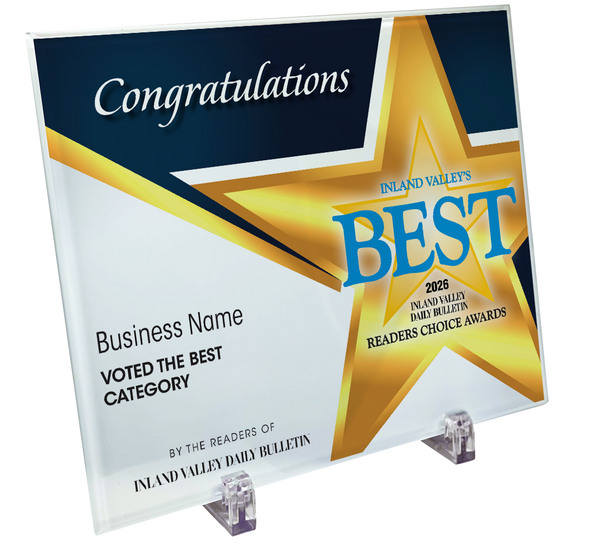 IVDB Best Of Certificate and Readers Choice - Crystal Plaque