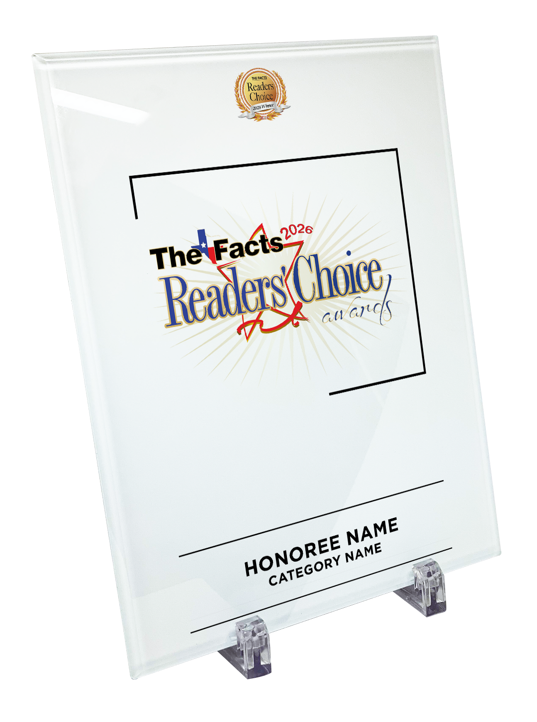 The Facts Readers Choice Award Crystal Glass