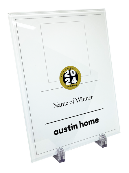 Austin Home "Best Architects" Glass Award Plaque