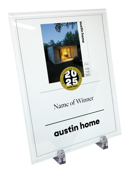 Austin Home "Best Interior Designer" Glass Award Plaque