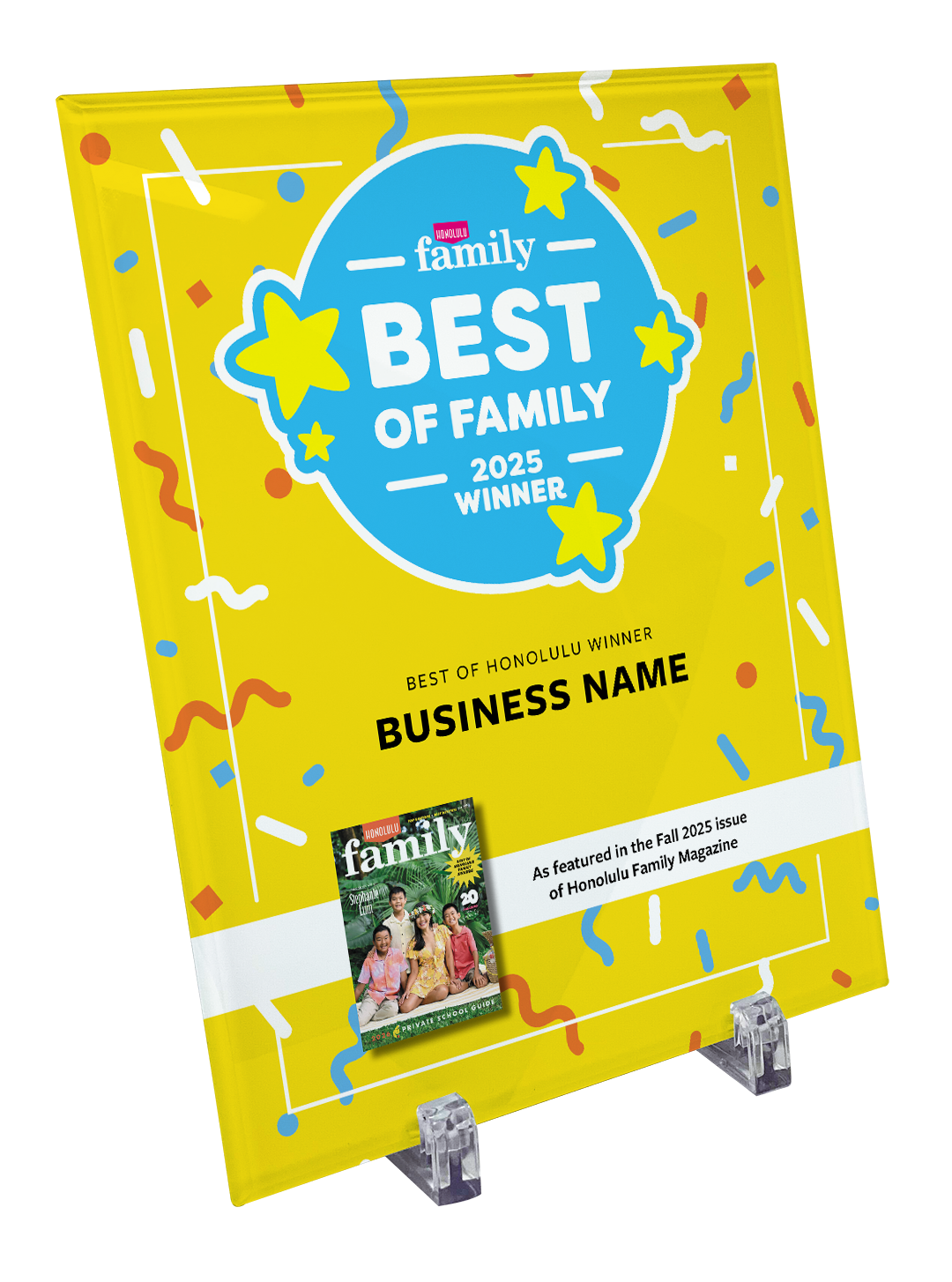Honolulu Magazine "Best of Family” Award - Glass