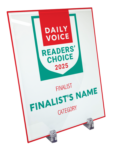 Daily Voice Readers' Choice Award Plaque - Glass