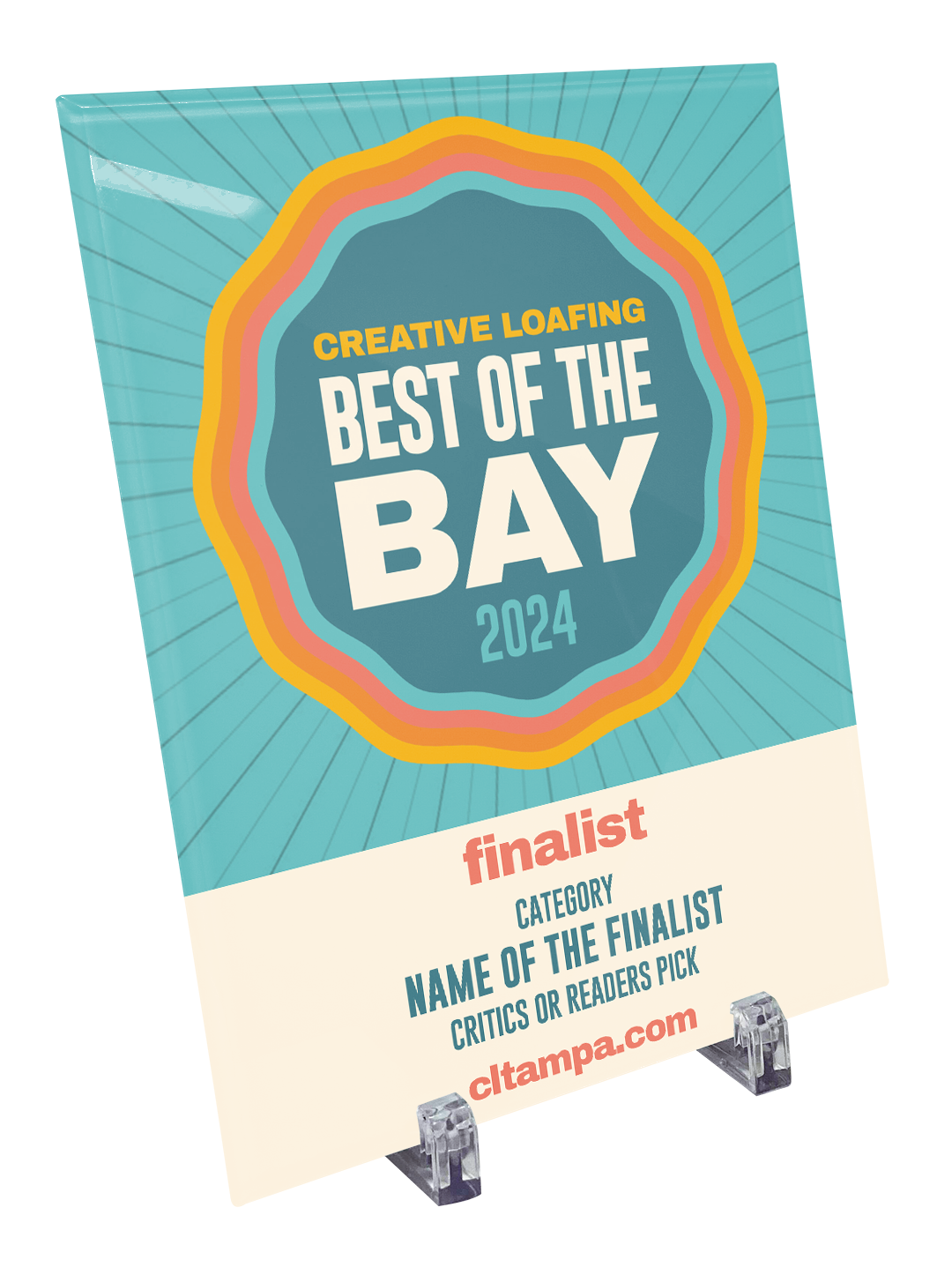 CL Tampa Bay Best of the Bay Plaque | Glass