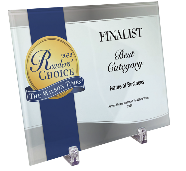 Wilson Times "Readers' Choice" Award - Crystal Glass