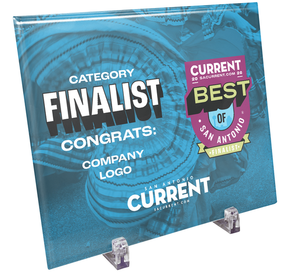 San Antonio Current "Best of San Antonio” Award Plaque - Glass