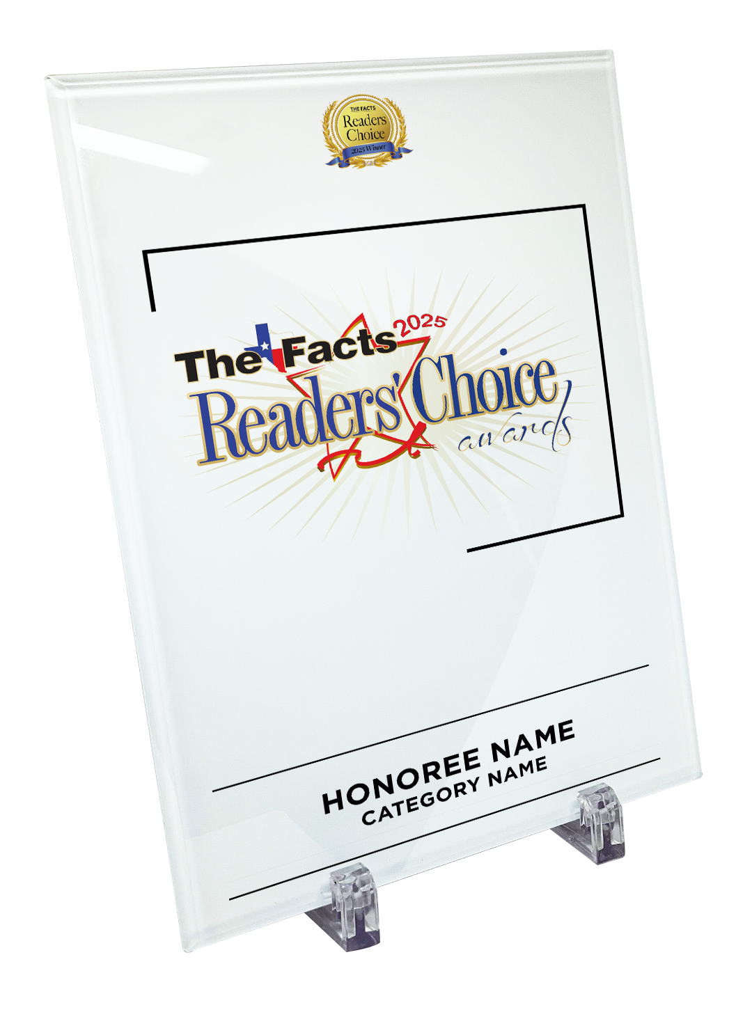 The Facts Readers Choice Award Crystal Glass