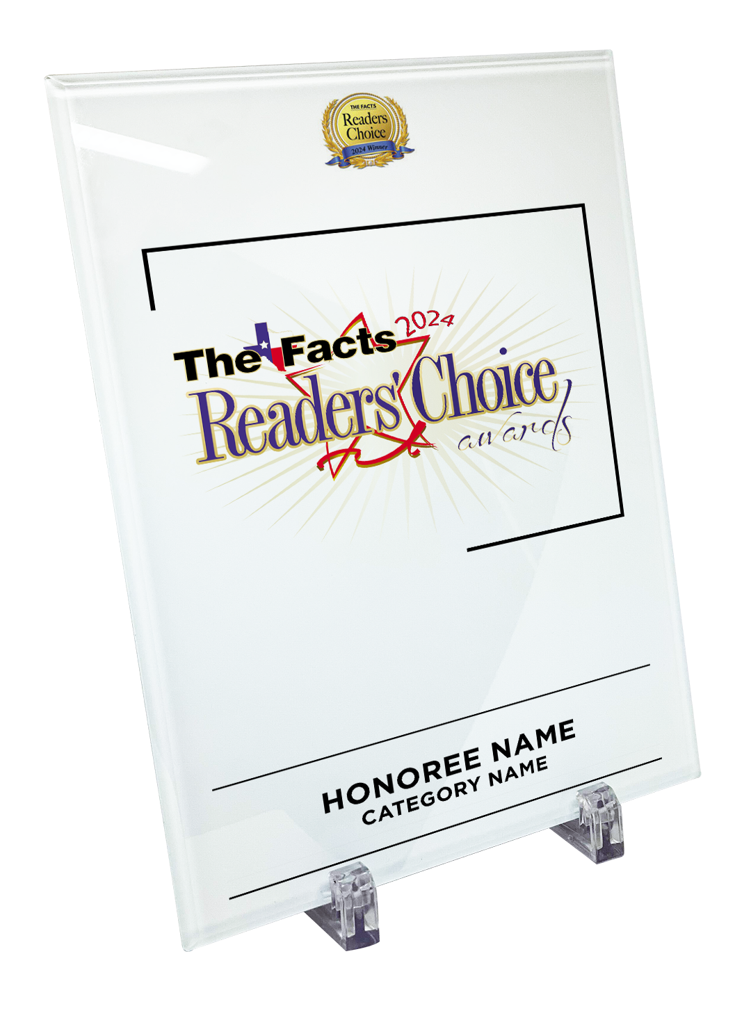 The Facts Readers Choice Award Crystal Glass