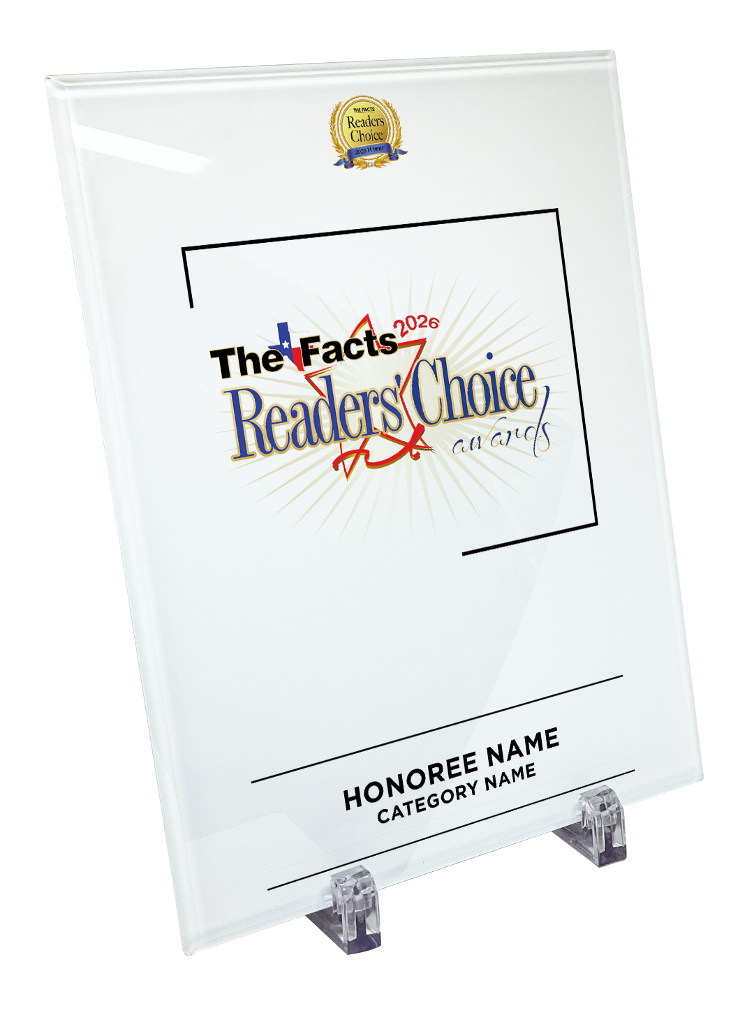 The Facts Readers Choice Award Crystal Glass