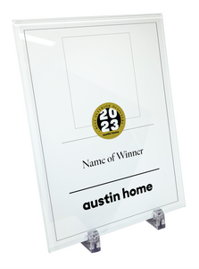 Austin Home "Best Interior Designer" Crystal Glass Award Plaque