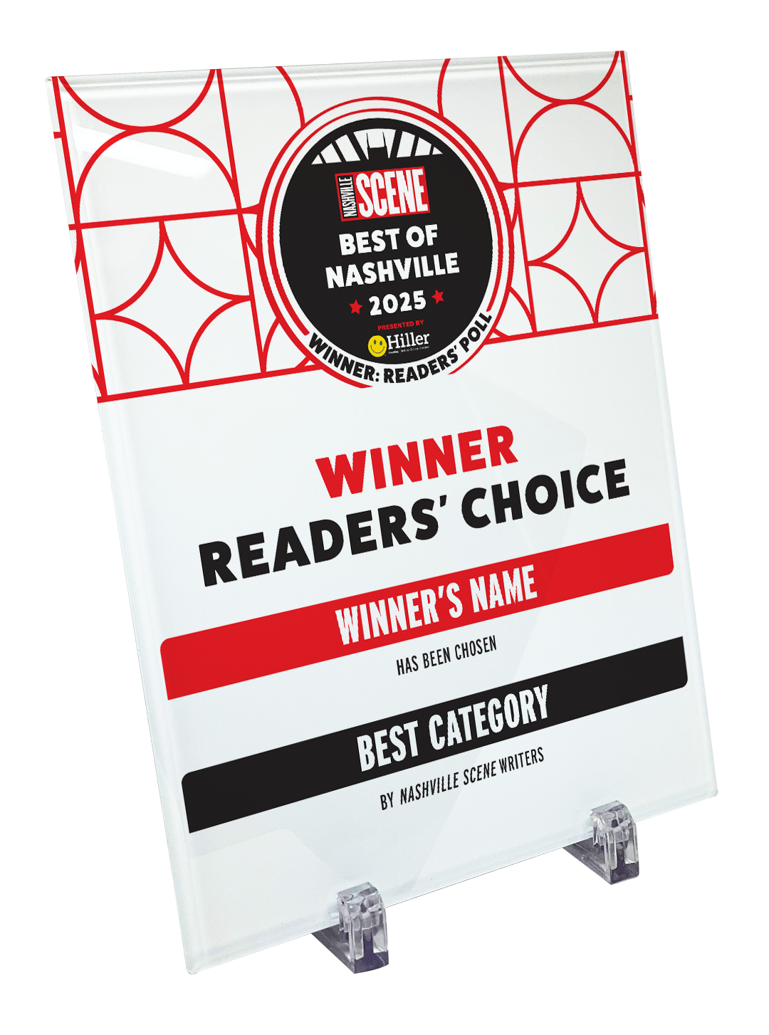 "Best of Nashville" Award Plaque | Crystal Glass