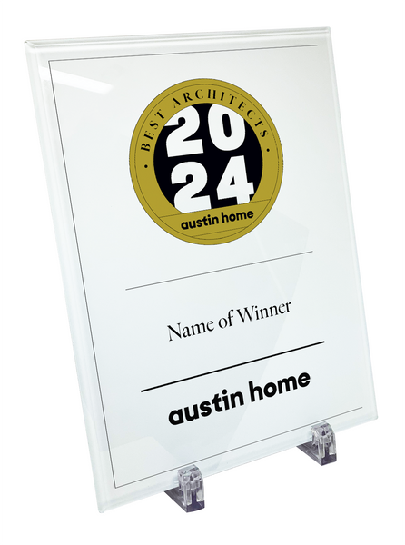 Austin Home "Best Architects" Glass Award Plaque