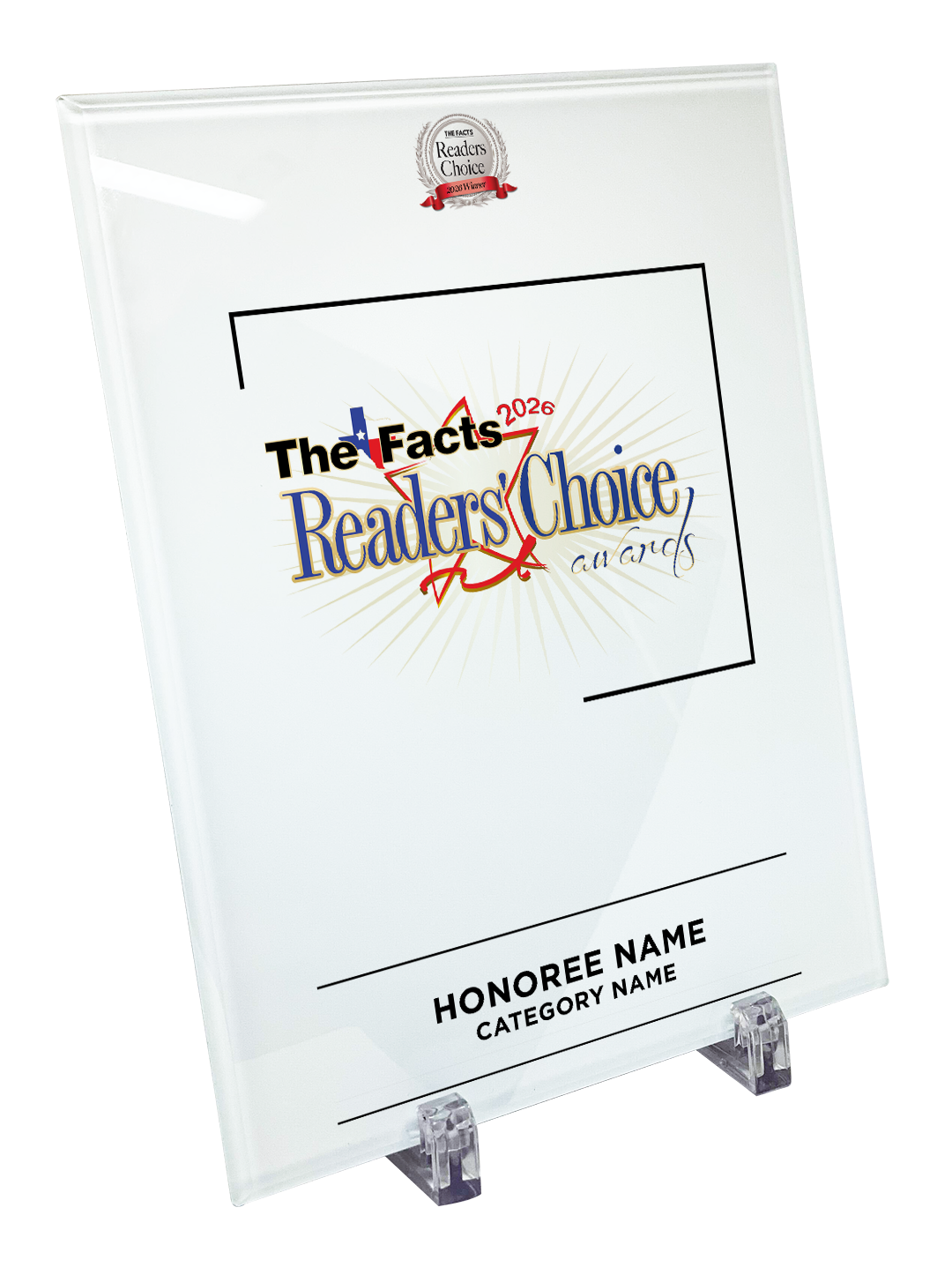 The Facts Readers Choice Award Crystal Glass