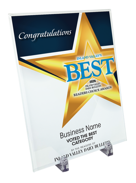 IVDB Best Of Certificate and Readers Choice - Crystal Plaque