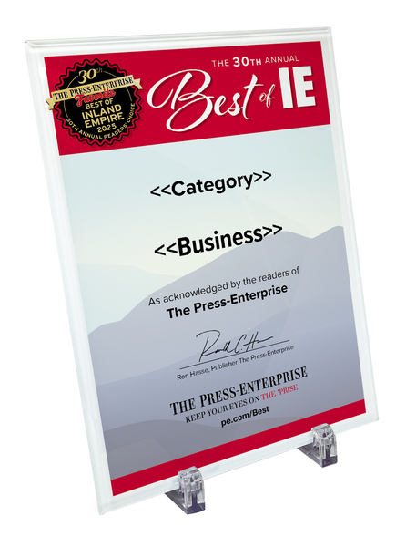 Best of Inland Empire Readers Choice - Glass Plaque