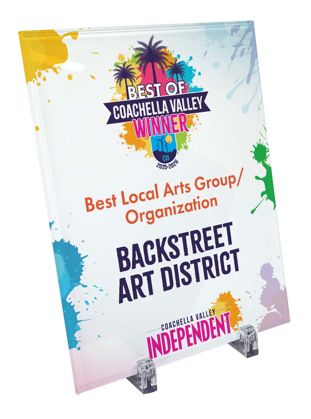 "Best of Coachella Valley" Award Plaque - Glass