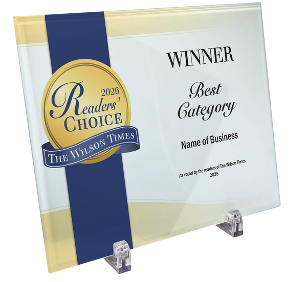 Wilson Times "Readers' Choice" Award - Crystal Glass