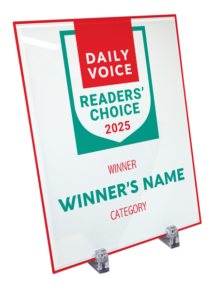 Daily Voice Readers' Choice Award Plaque - Glass