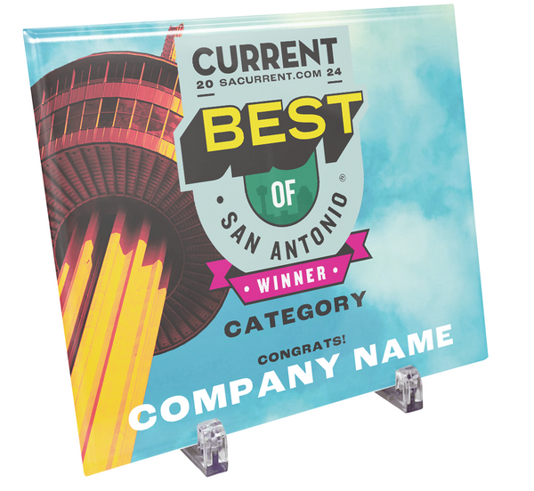 San Antonio Current "Best of San Antonio” Award Plaque - Glass