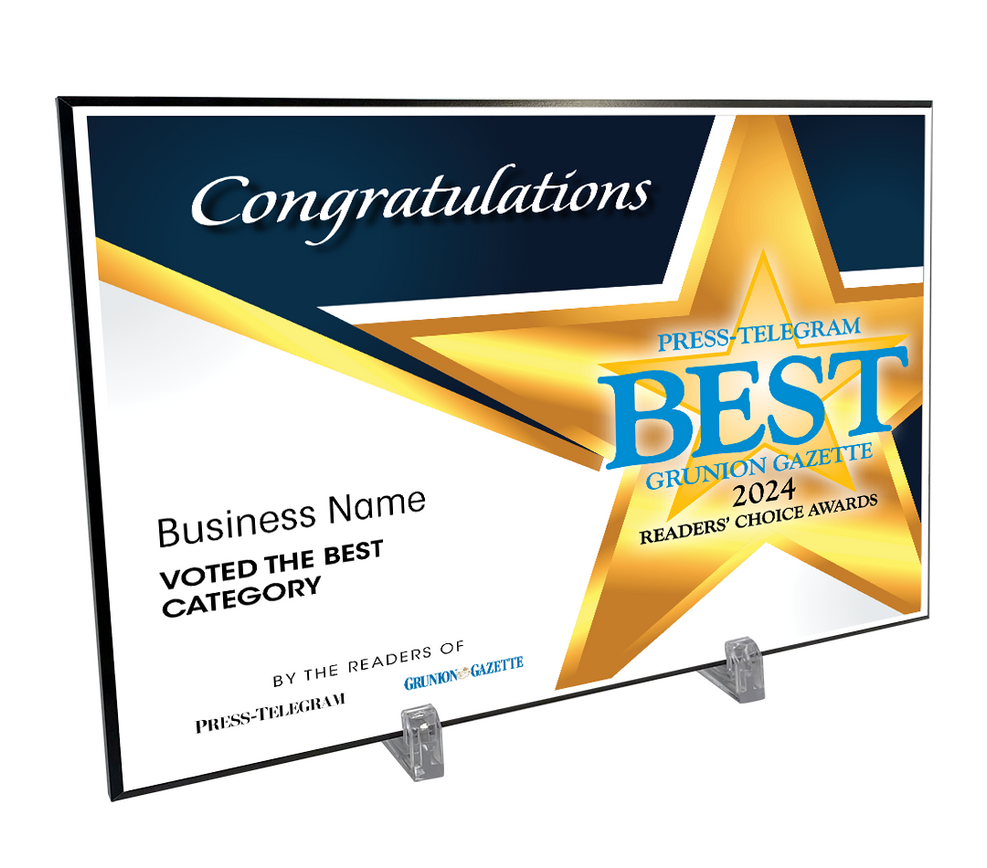 Press Telegram Best Of and Readers Choice Certificate - Modern Hardi-plaque