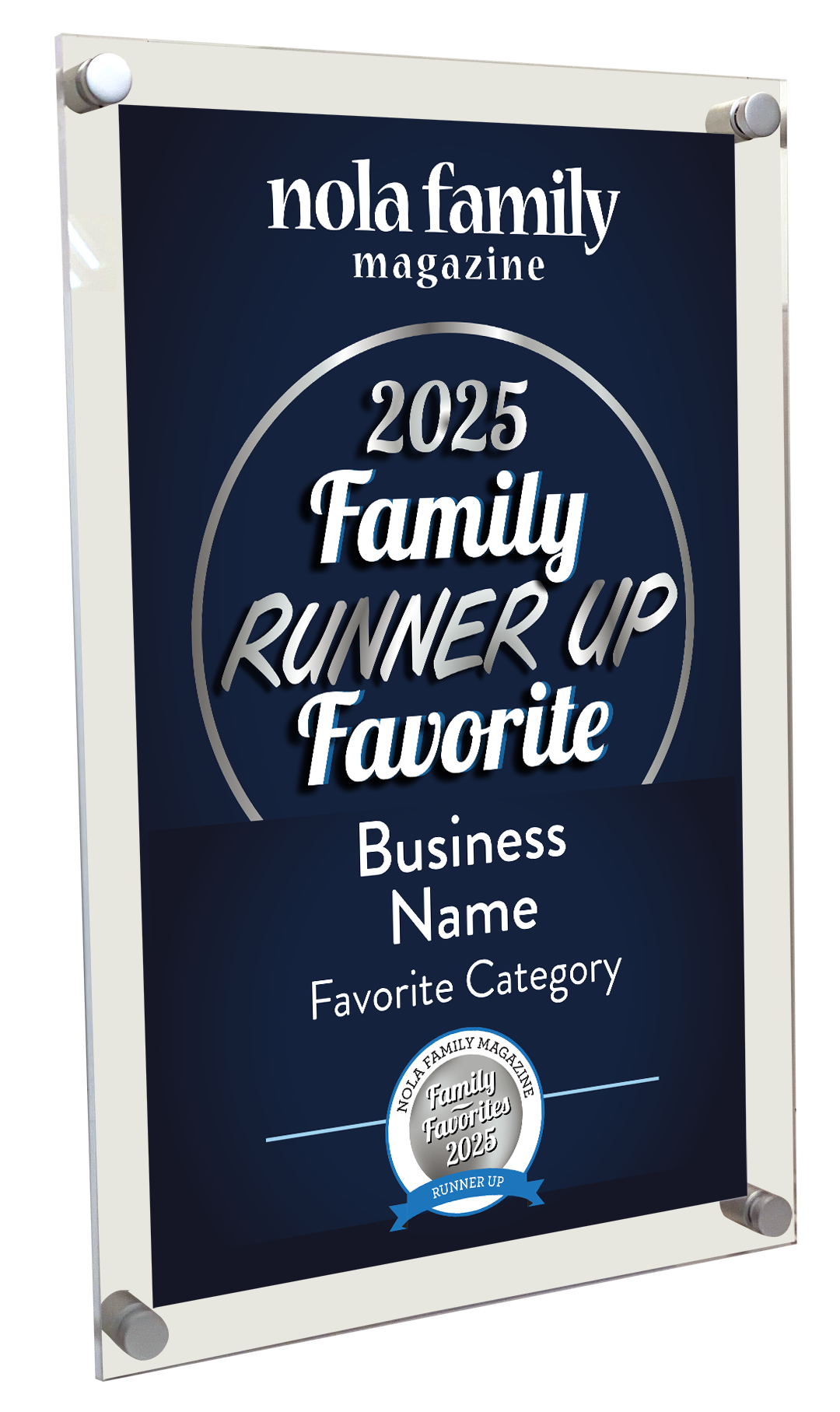 Nola Family Favorites Award Plaque