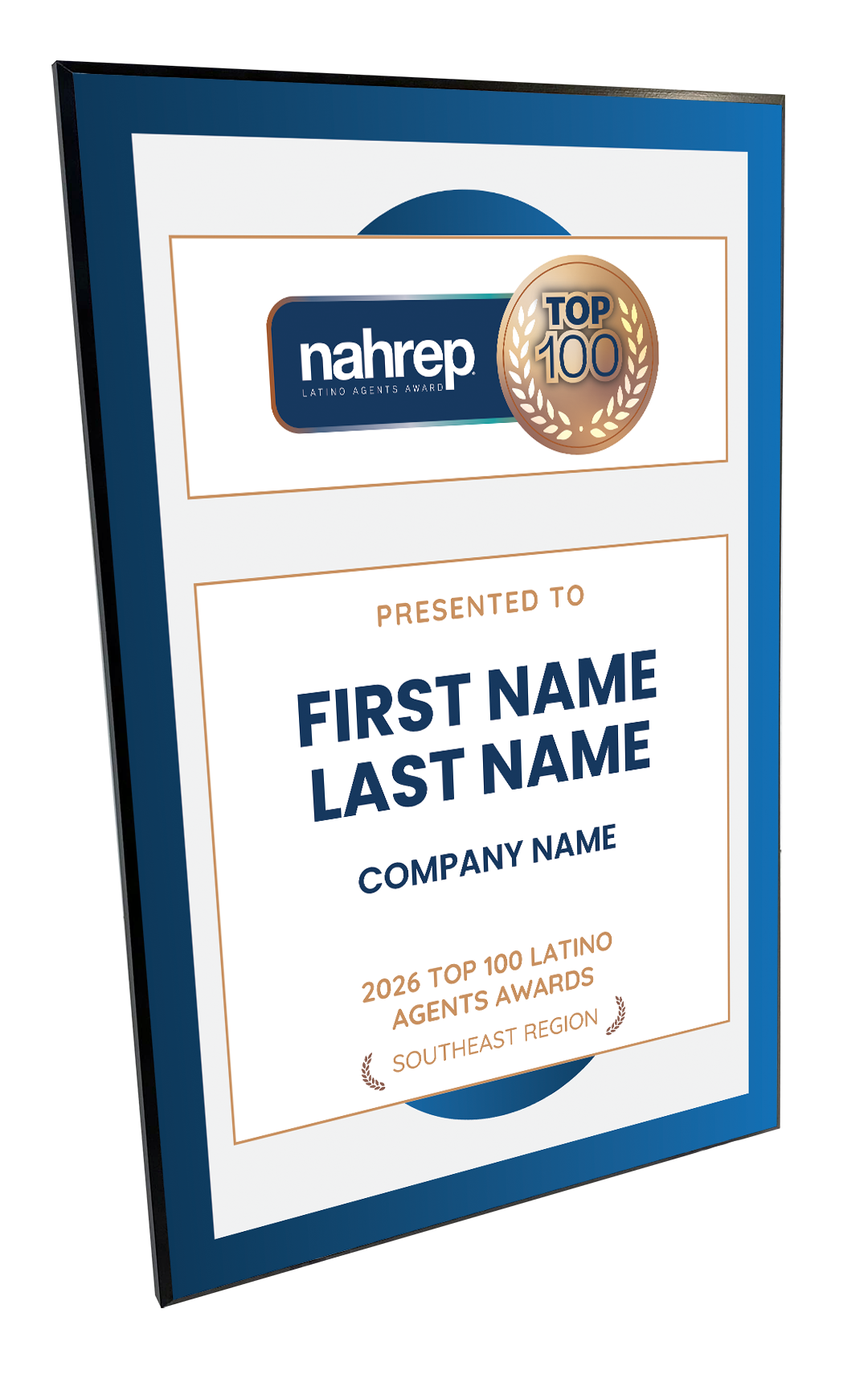 Top Latino Agents Award Plaque