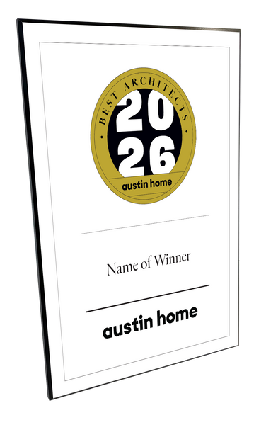 Austin Home "Best Architects” Mounted Archival Award Plaque