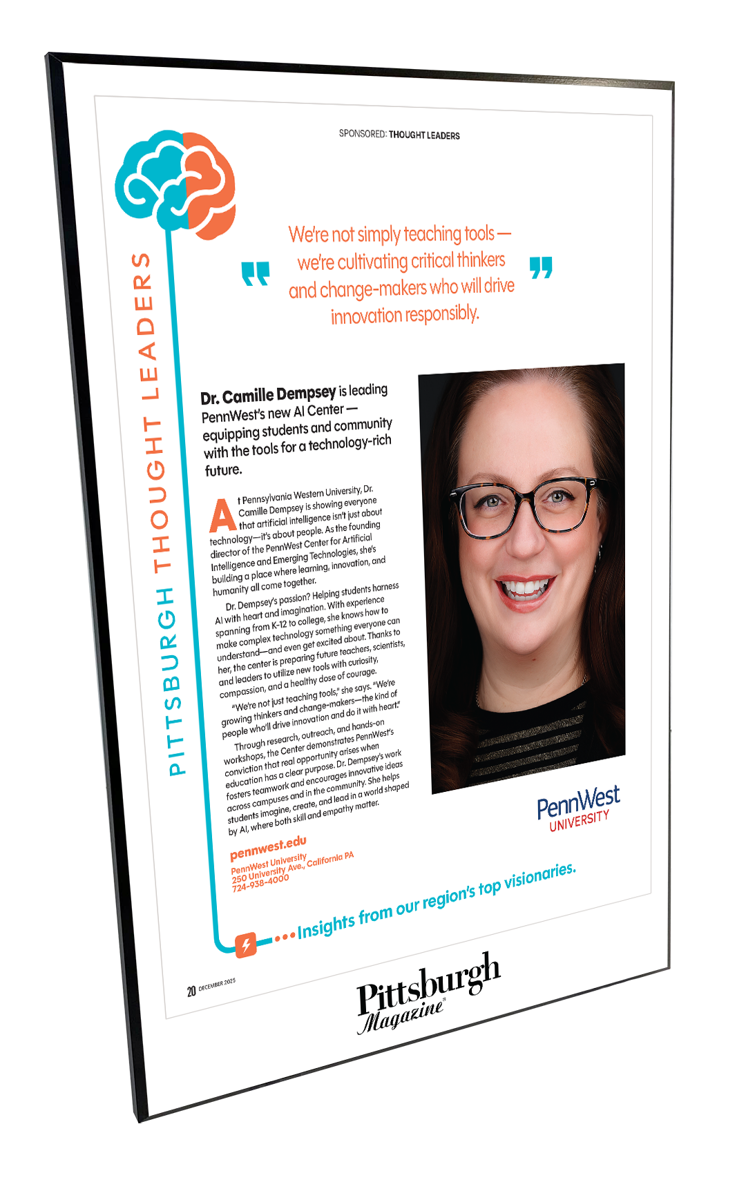 Pittsburgh Magazine - Special Advertising Sections - Modern Wooden Plaque