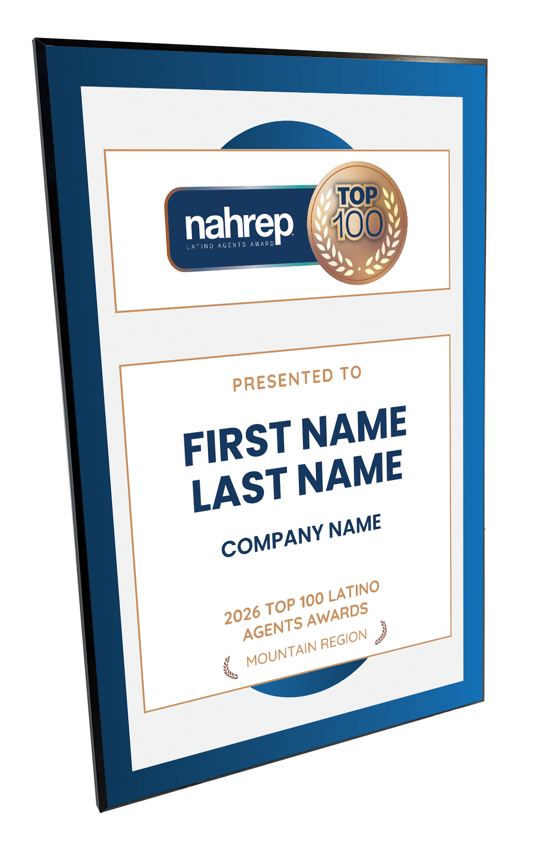 Top Latino Agents Award Plaque