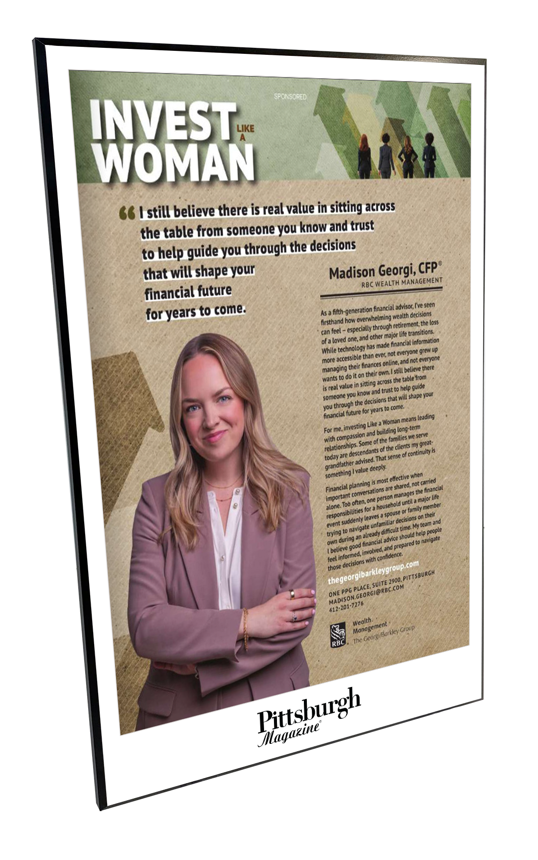Pittsburgh Magazine - Special Advertising Sections - Modern Wooden Plaque