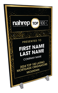 Top 100 Latino Mortgage Originators by Region Award Plaque