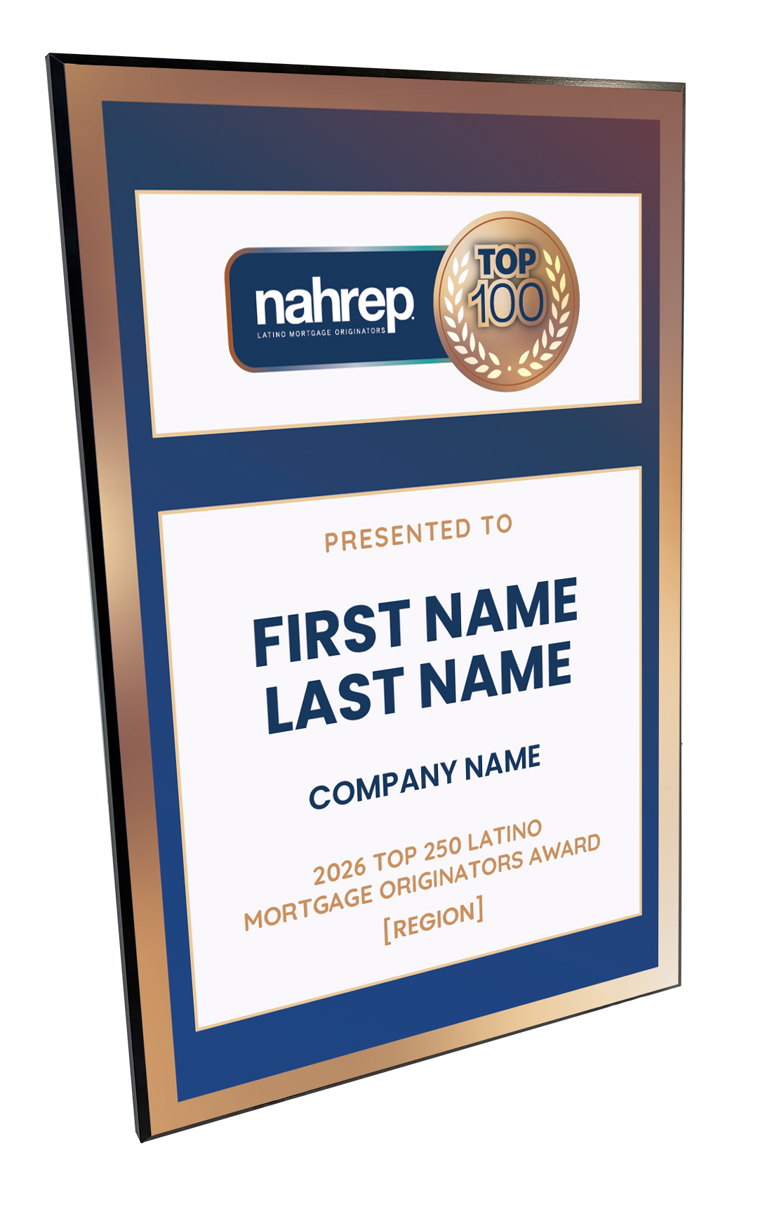 Top Latino Mortgage Originators Plaque Award