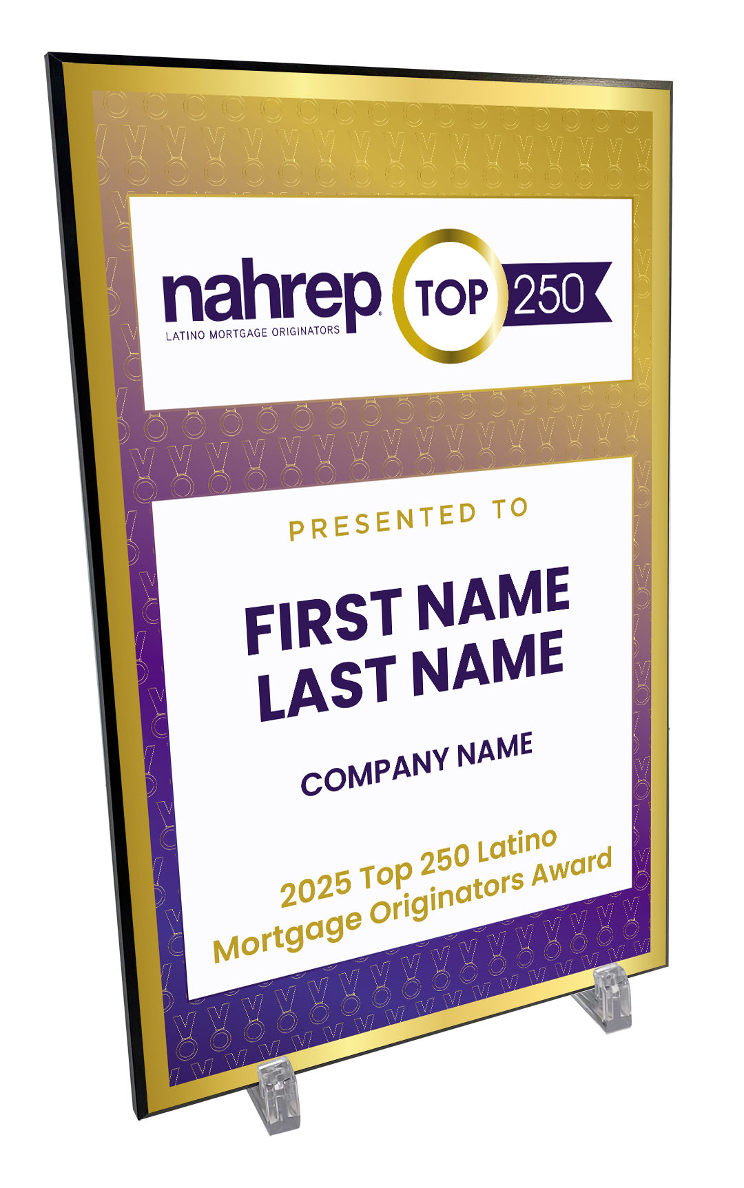 Top 250 Latino Mortgage Originators Plaque Award