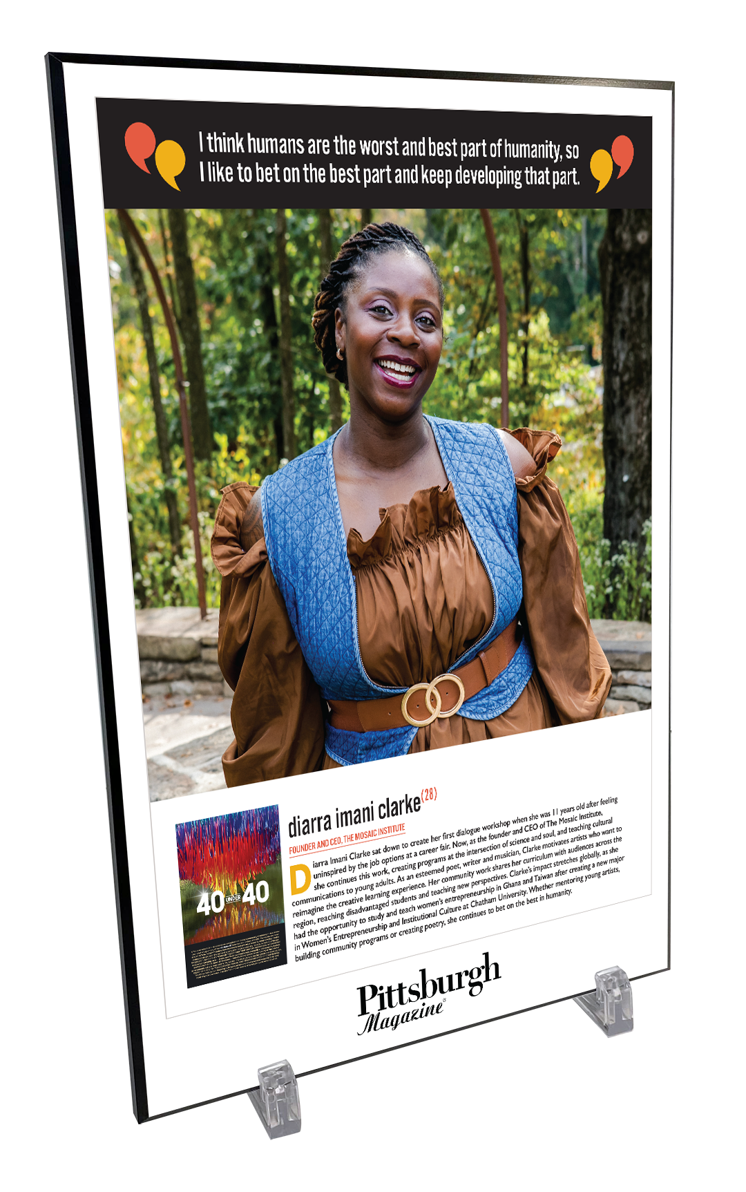 Pittsburgh Magazine - 40 Under 40 - Modern Wooden Plaque