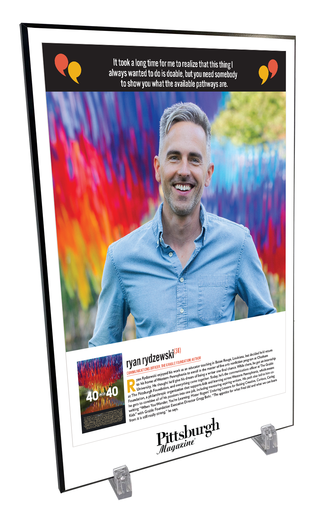 Pittsburgh Magazine - 40 Under 40 - Modern Wooden Plaque