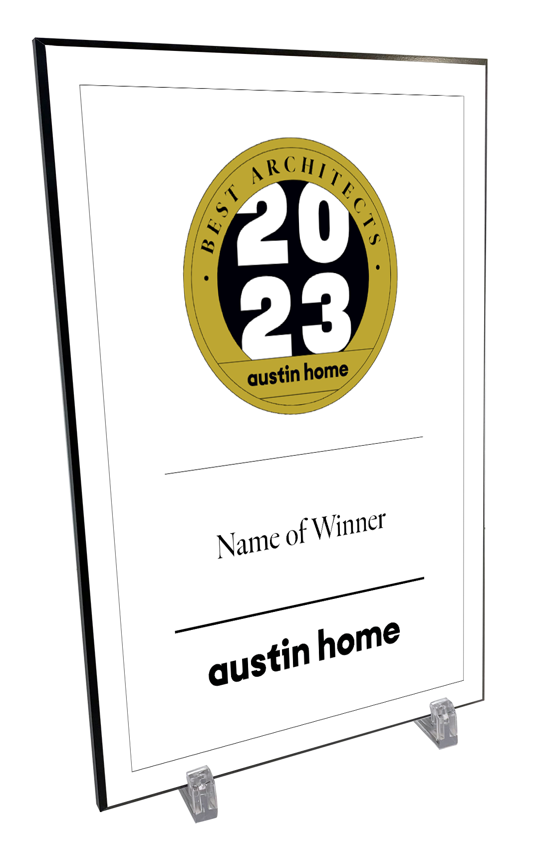 Austin Home "Best Architects” Mounted Archival Award Plaque