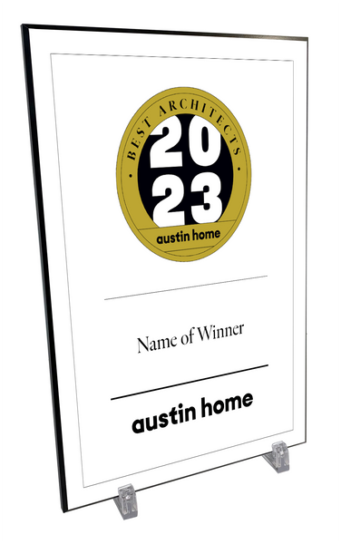 Austin Home "Best Architects” Mounted Archival Award Plaque