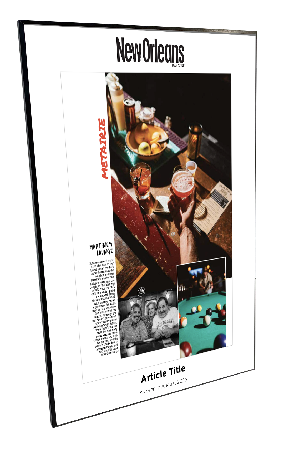 New Orleans Magazine - Covers & Articles - Plaques