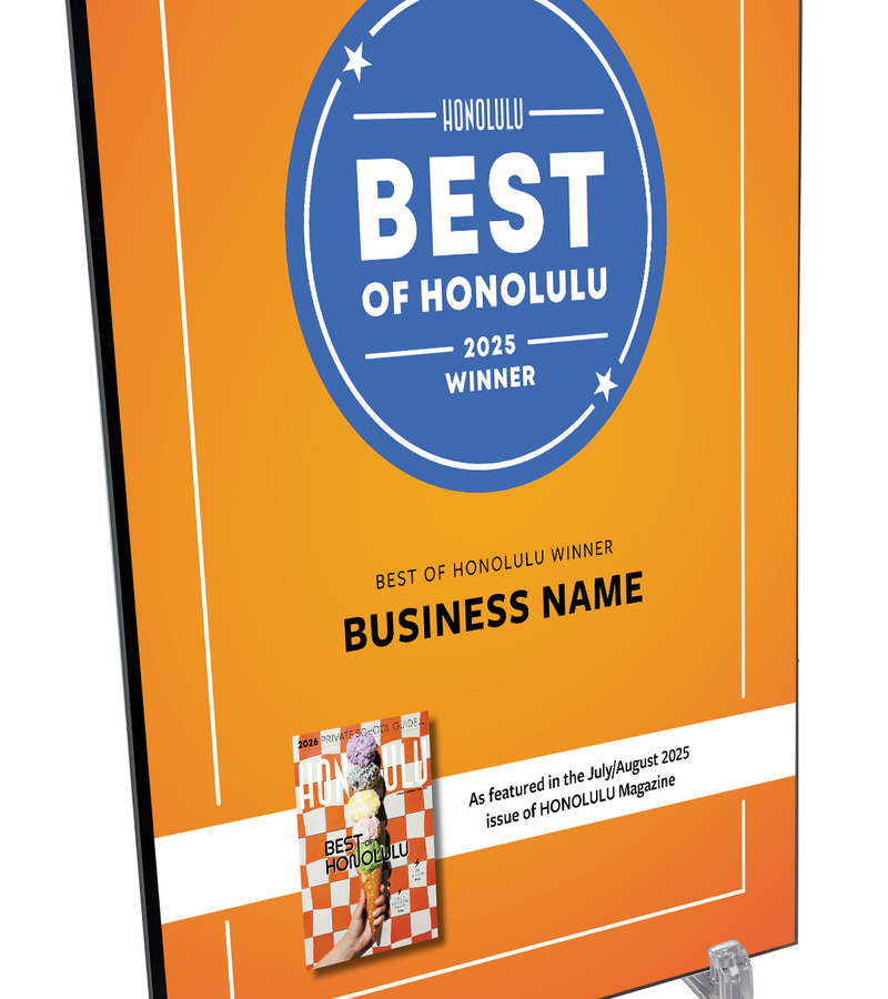 "Best of Honolulu" Award Plaque - Modern Mount