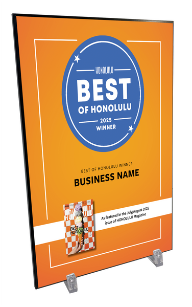 "Best of Honolulu" Award Plaque - Modern Mount