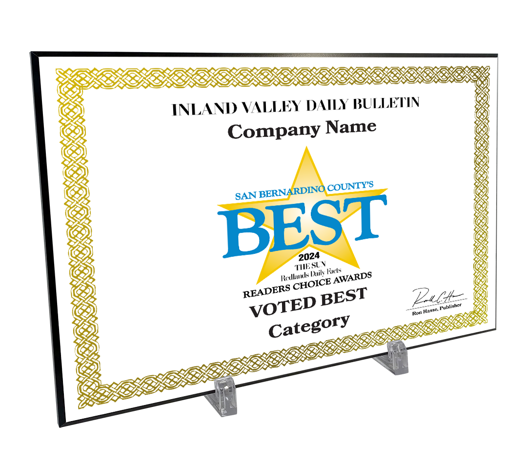 The Sun & Daily Facts Best Of and Readers Choice Certificate - Modern Hardi-plaque