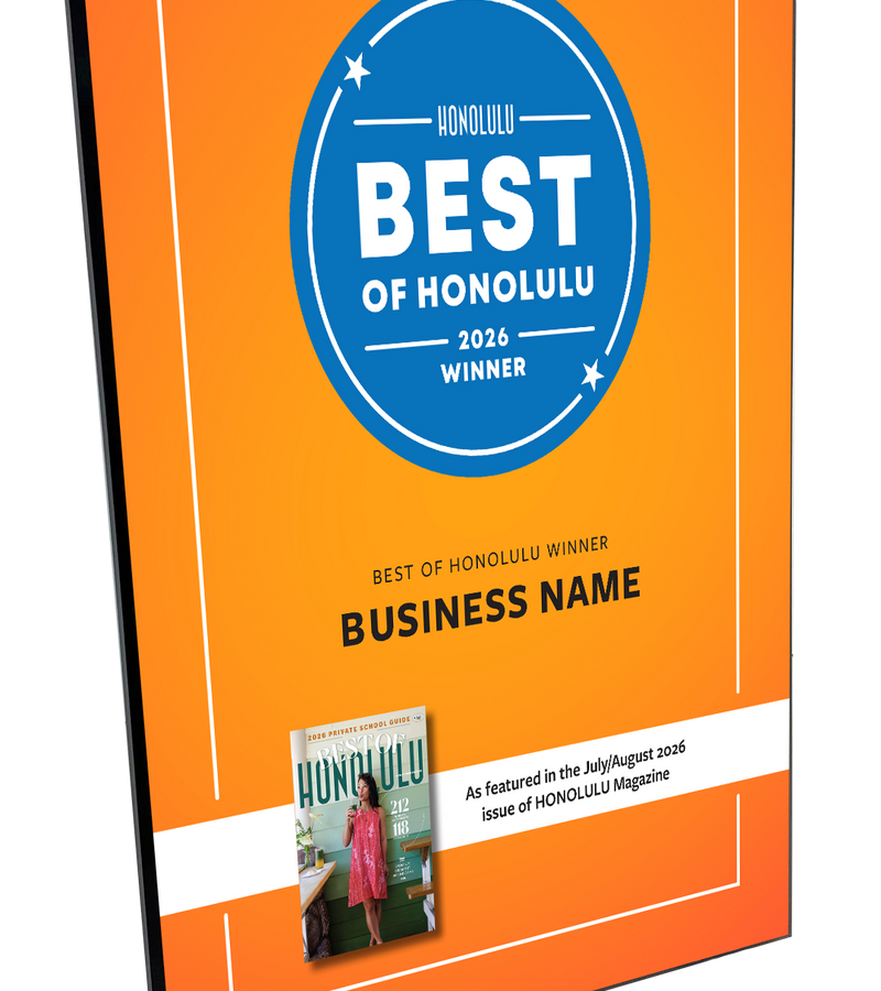 "Best of Honolulu" Award Plaque - Modern Mount