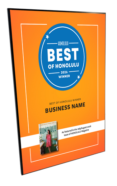 "Best of Honolulu" Award Plaque - Modern Mount