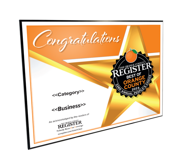 Best Of Orange County Award - Modern Hardi-plaque