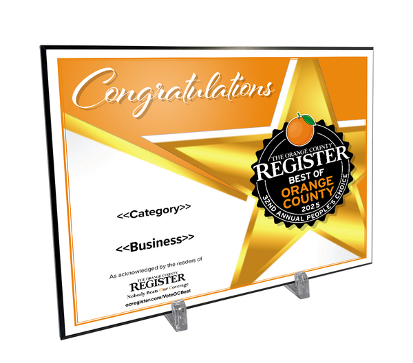 Best Of Orange County Award - Modern Hardi-plaque